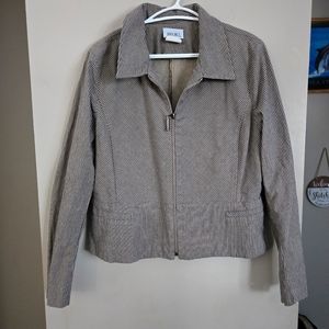 Vintage Horoko Womens Jacket Zip Up Blazer Striped Size 16